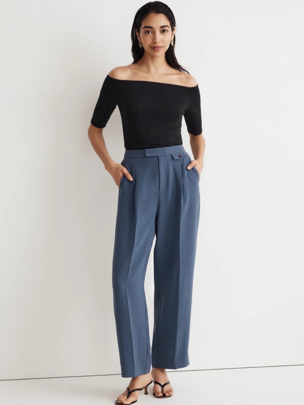 Madewell The Rosedale High-Rise Straight Pants in Crepe Nighttime Size 2